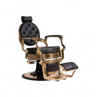 BarberHouse Fauteuil Barbier Gold & Noir - Mobilier professionnel salon BarberHouse