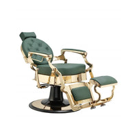 BarberHouse Fauteuil Barbier Gold & Vert - Mobilier professionnel salon BarberHouse vue 2