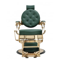 BarberHouse Fauteuil Barbier Gold & Vert - Mobilier professionnel salon BarberHouse