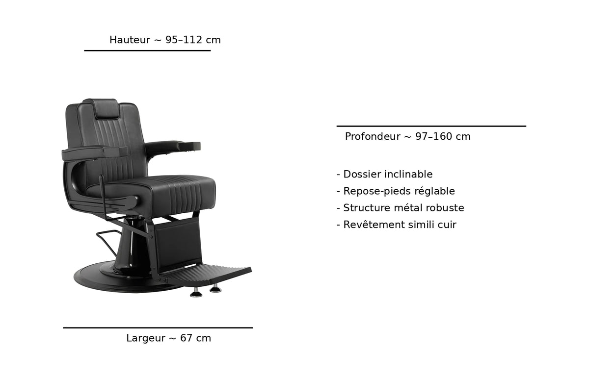 Fauteuil de barbier – Full Black