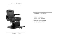 BarberHouse Fauteuil Barbier Full Black - Mobilier professionnel salon